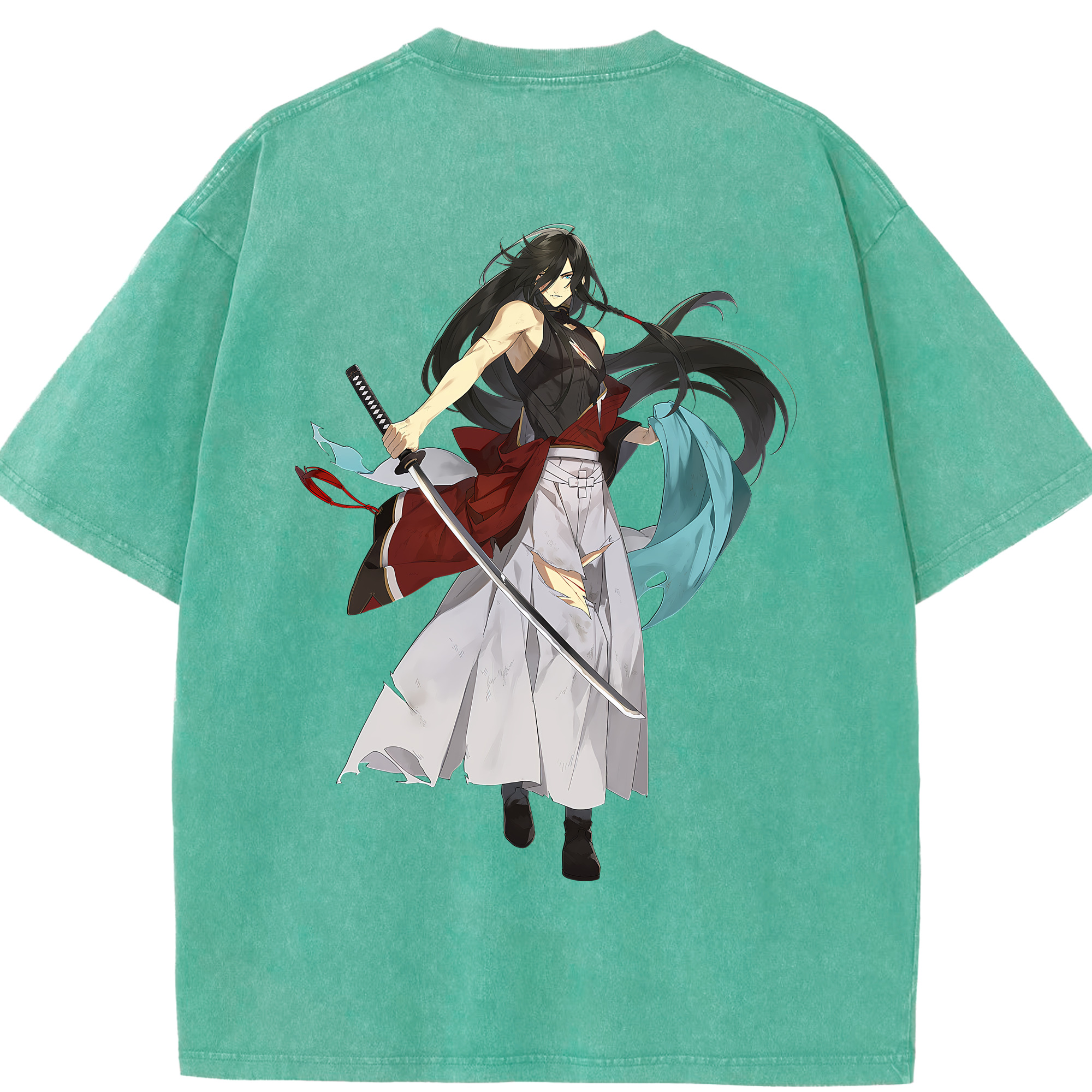（画像用） 刀剣乱舞 Touken Ranbu 綿100% ヴィンテージ風 半袖Tシャツ（背面プリント）
